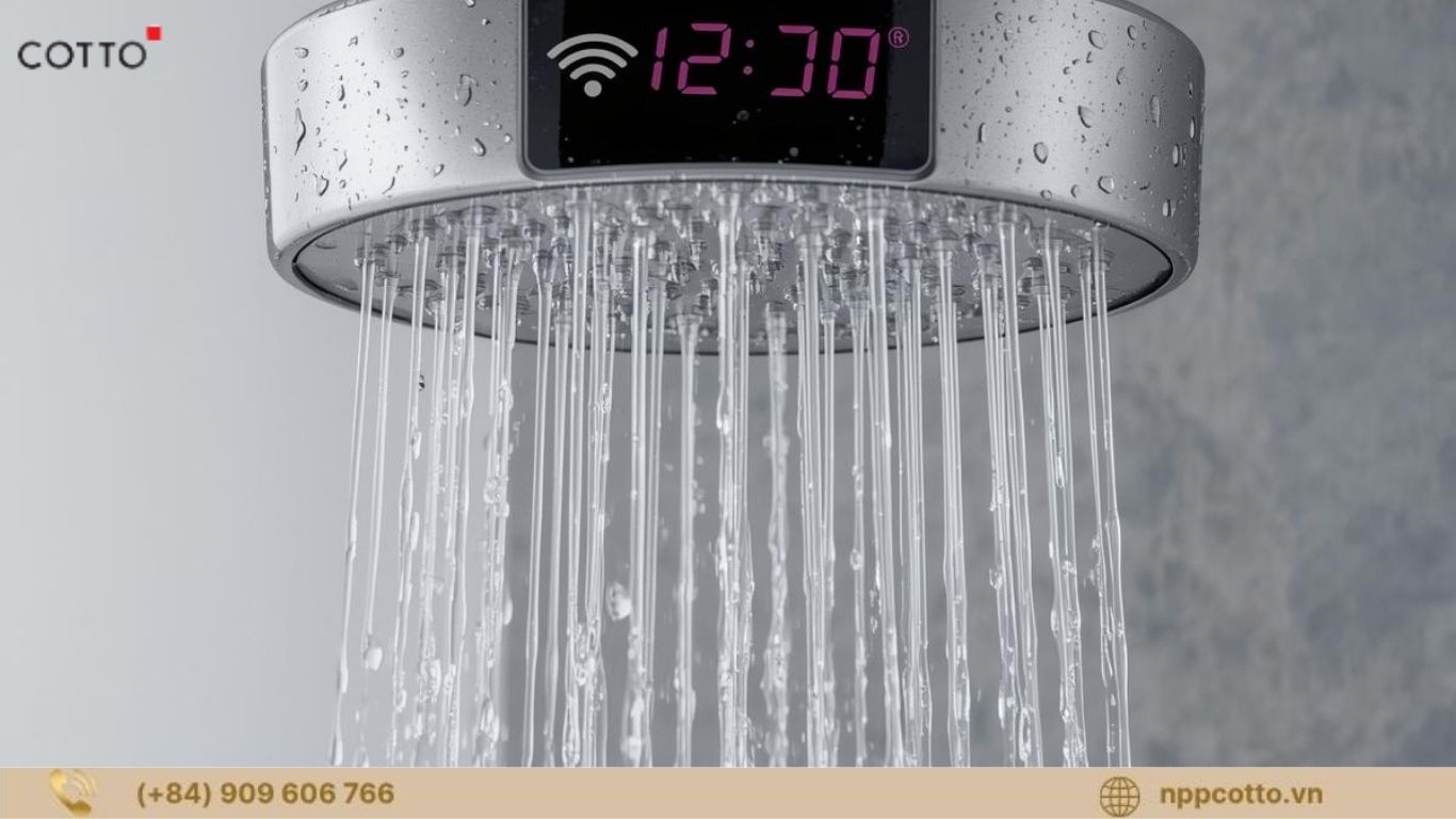 Vòi sen thông minh low-flow 2025: chỉ 5 lít/phút, kết nối app, cảm biến tự ngắt