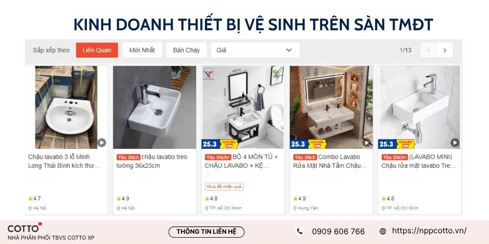 Kinh doanh thiết bị vệ sinh sàn TMĐT