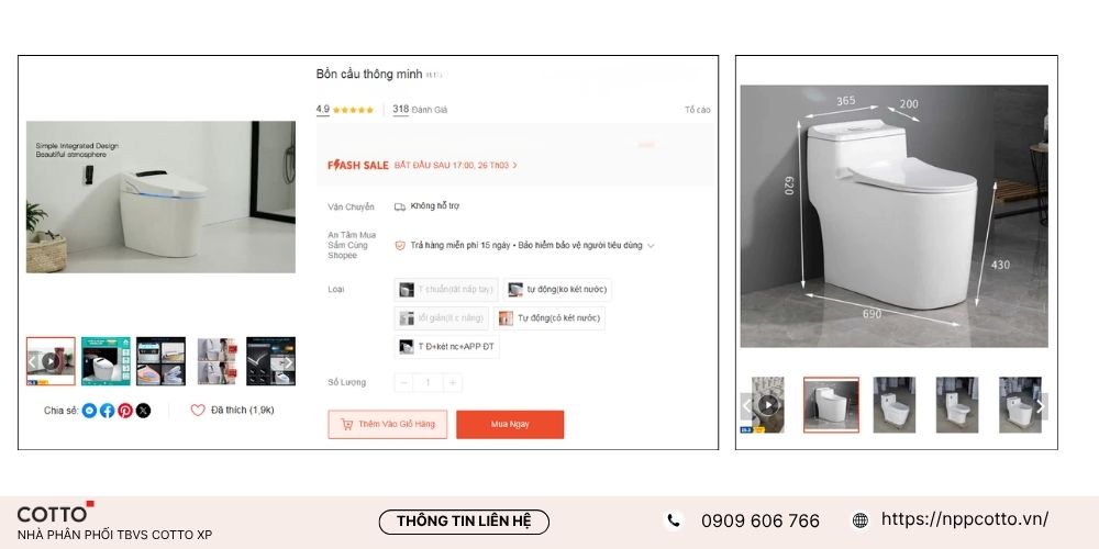 Tối ưu sản phẩm thiết bị vệ sinh trên sàn thương mại điện tử