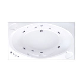 BHW323PP(H) WH bồn tắm massage xây bệ có tay vịn VALENCIA