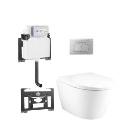 SC19517(F) Bồn cầu treo tường nắp đóng êm Oval